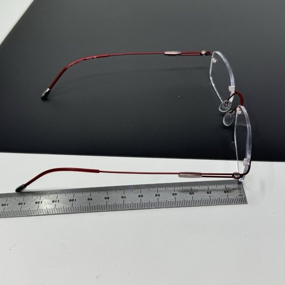 Silhouette 7534 40 6079 Titanium Red Rimless Eyeglasses Frames 17 135 Austria